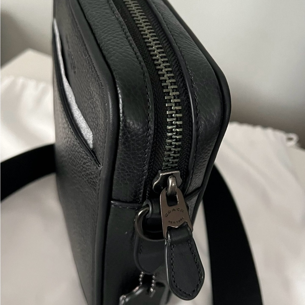 Coach Black Leather Messenger Bag - Picture 4 of 8